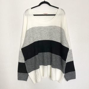 Andree Striped Cozy Knit Sweater Color Block 3XL